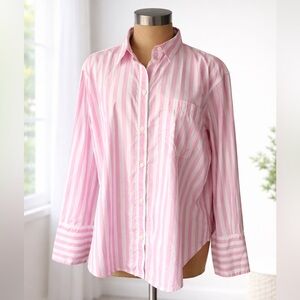 J.Crew Organic Cotton Garçon Striped Women’s Button Up Shirt Top